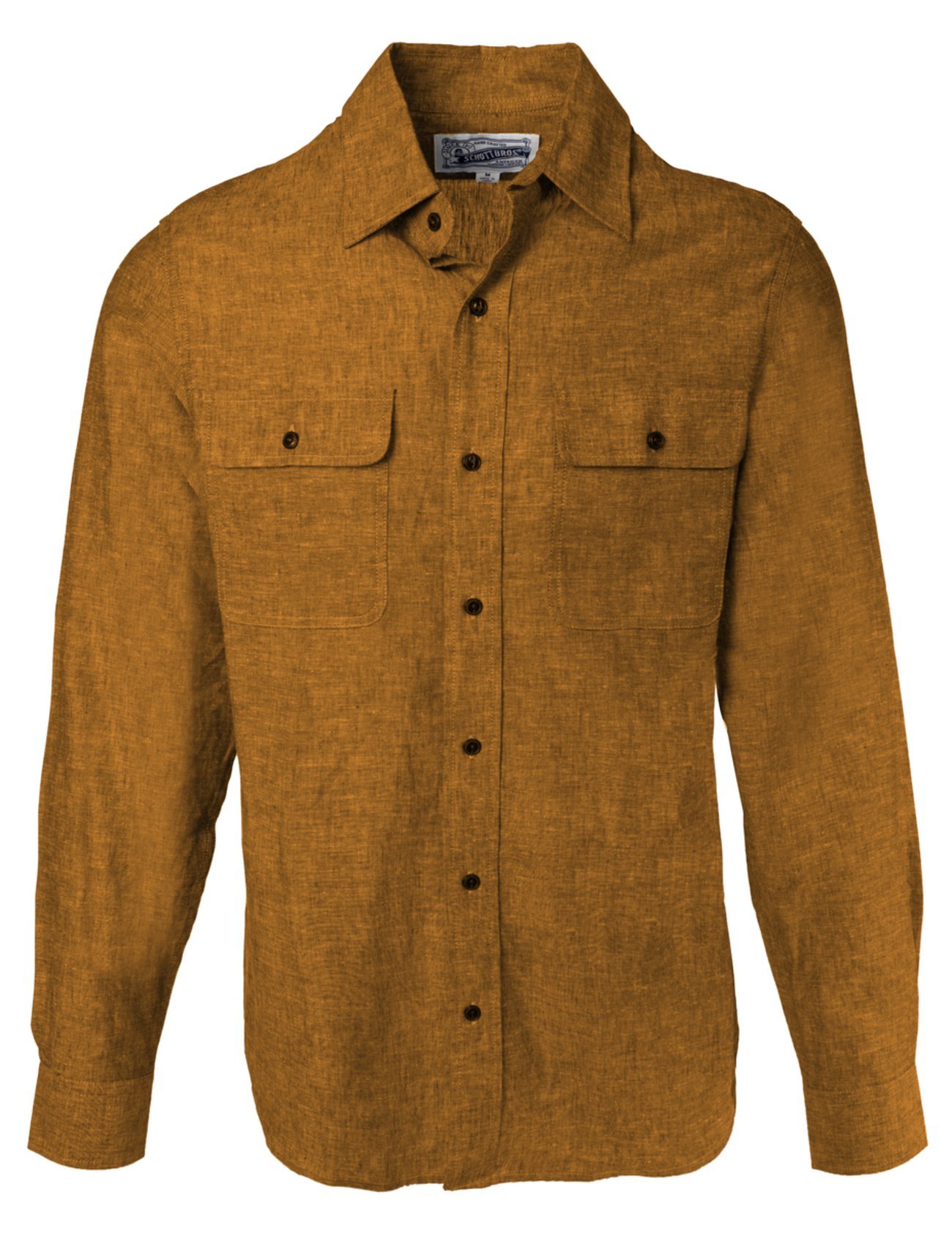 Schott NYC Cotton Flannel Shirt Coyote — Byron & Barclay