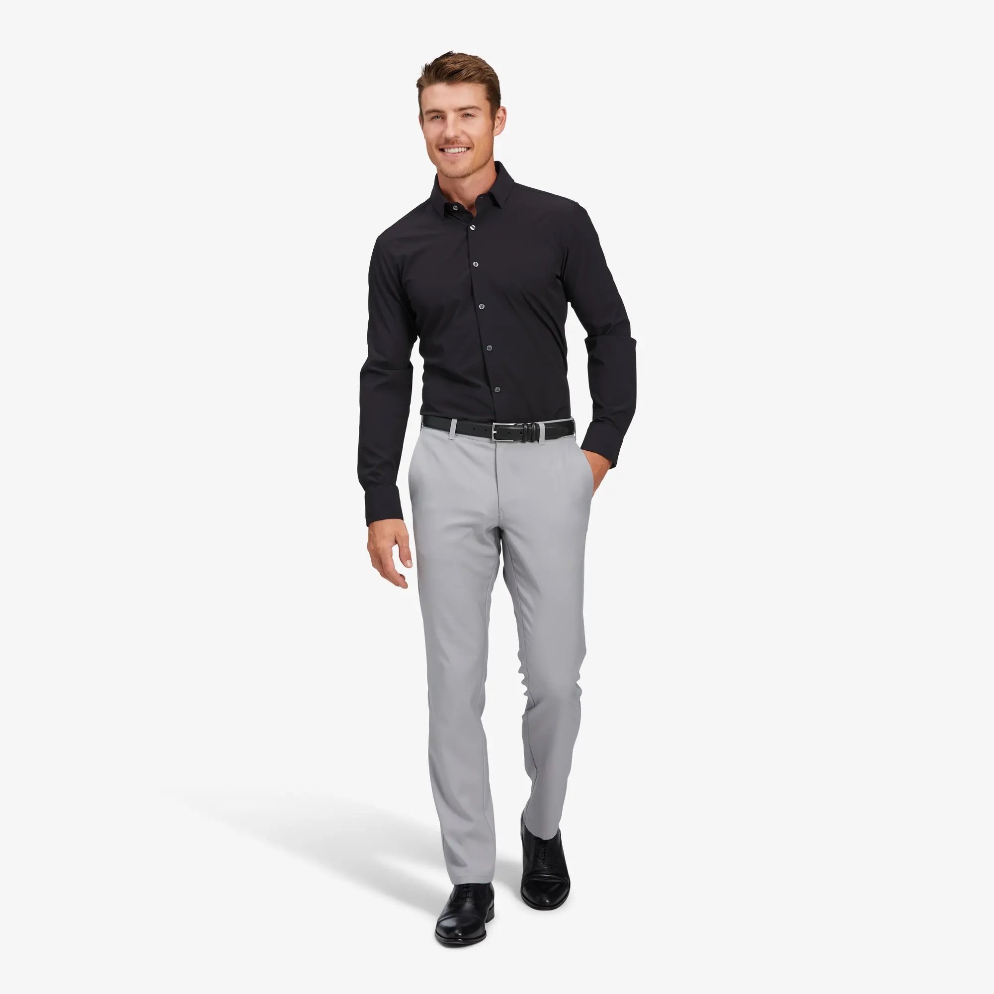 Leeward Dress Shirt Black Solid