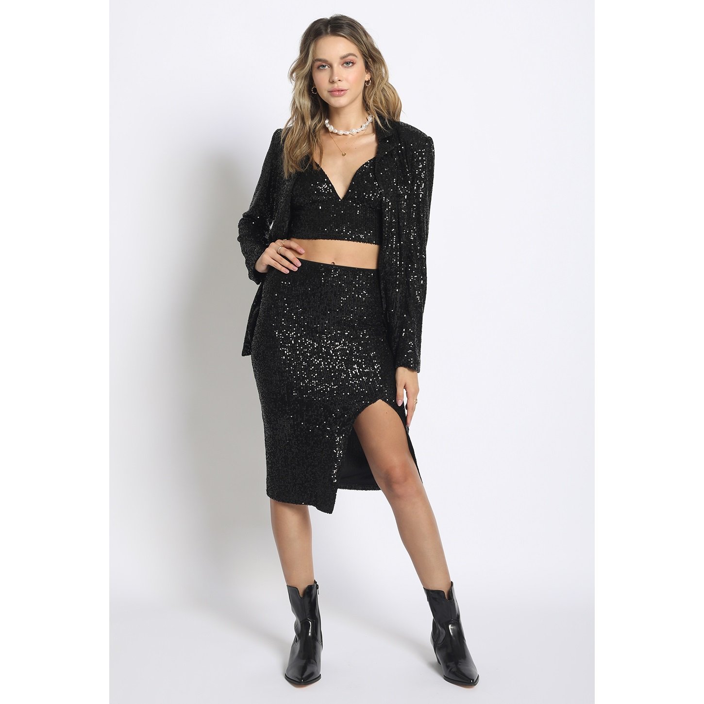 Black Sequin Blazer