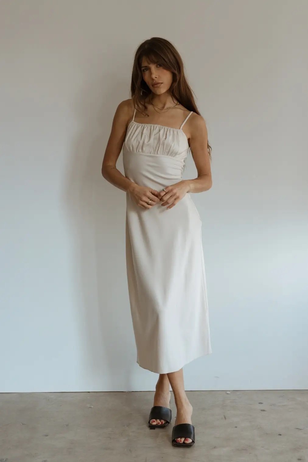 The Jade Dress Beige