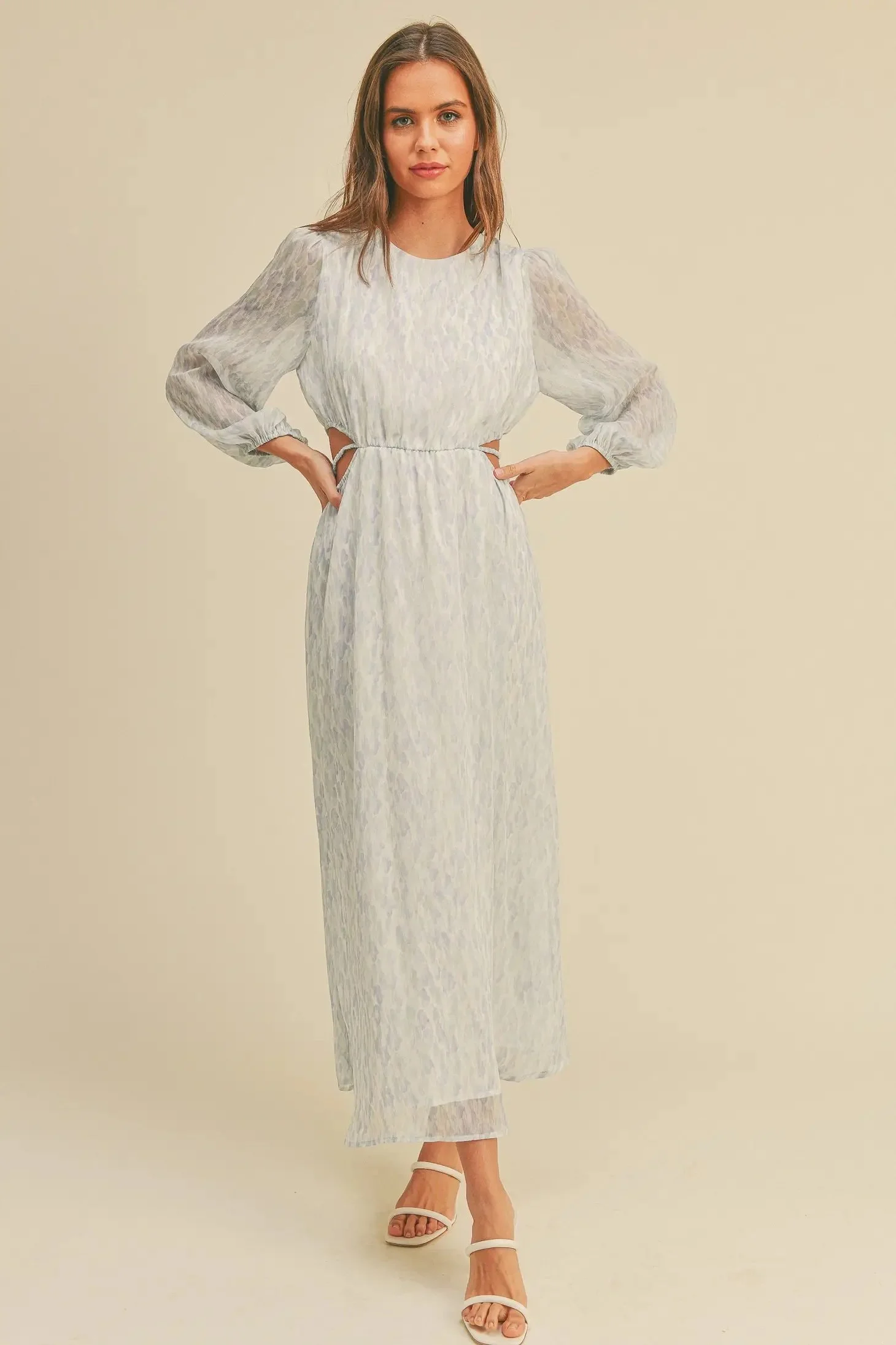 open lace back dress Elegant Pink Green Pastel Watercolor Strap Deep V-Neck Maxi Dress main image 0