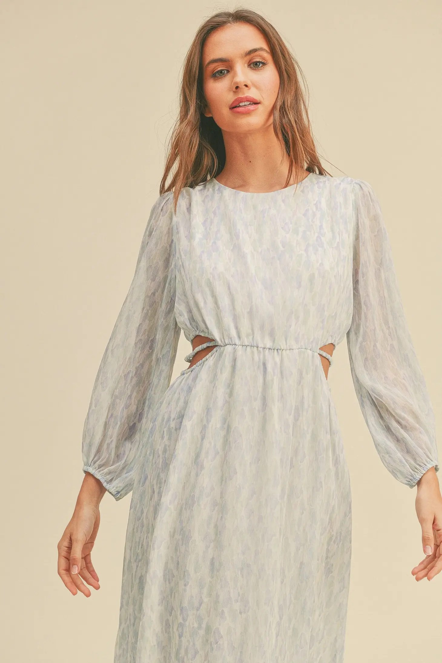 Pastel Watercolor Midi Dress
