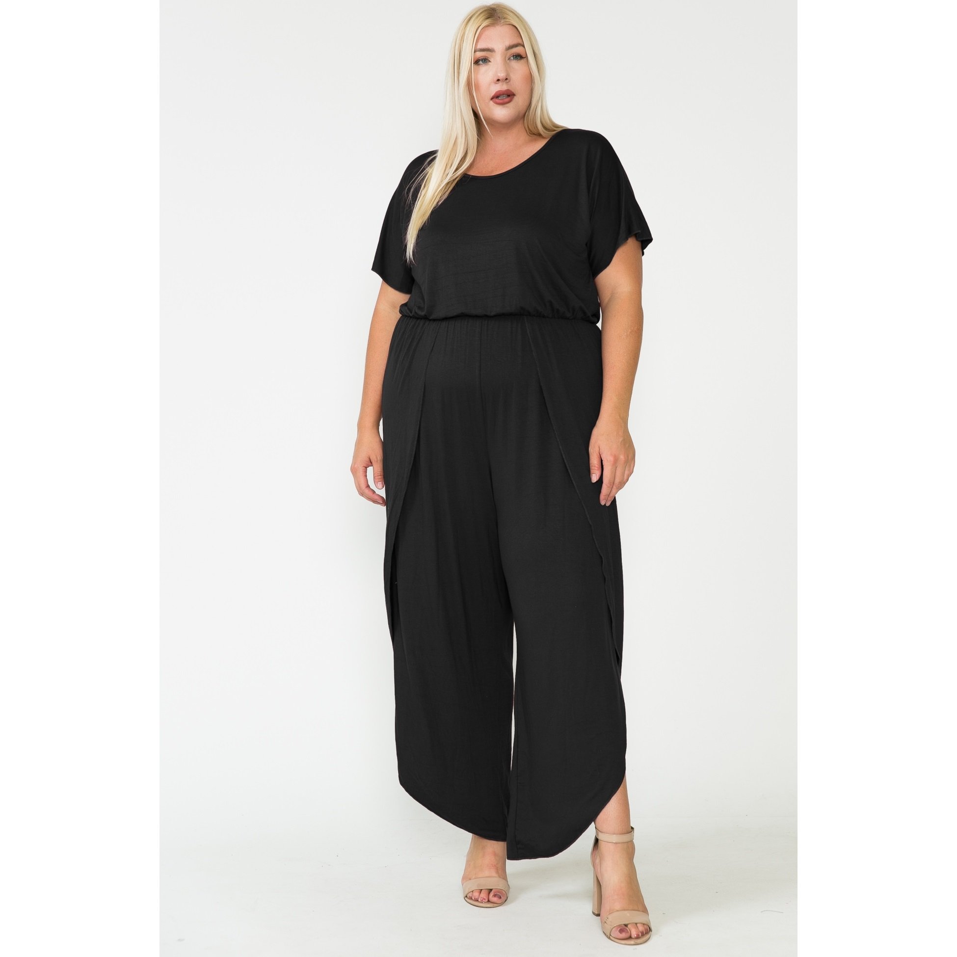 Curvy Black Asymmetric Jumpsuit