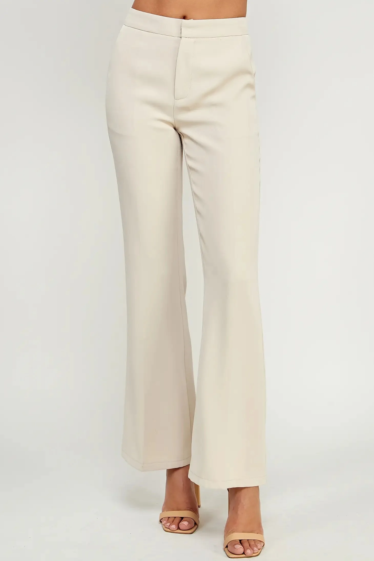 slim fit dress slacks Miranda Black Flared Pants Size 0 main image 1
