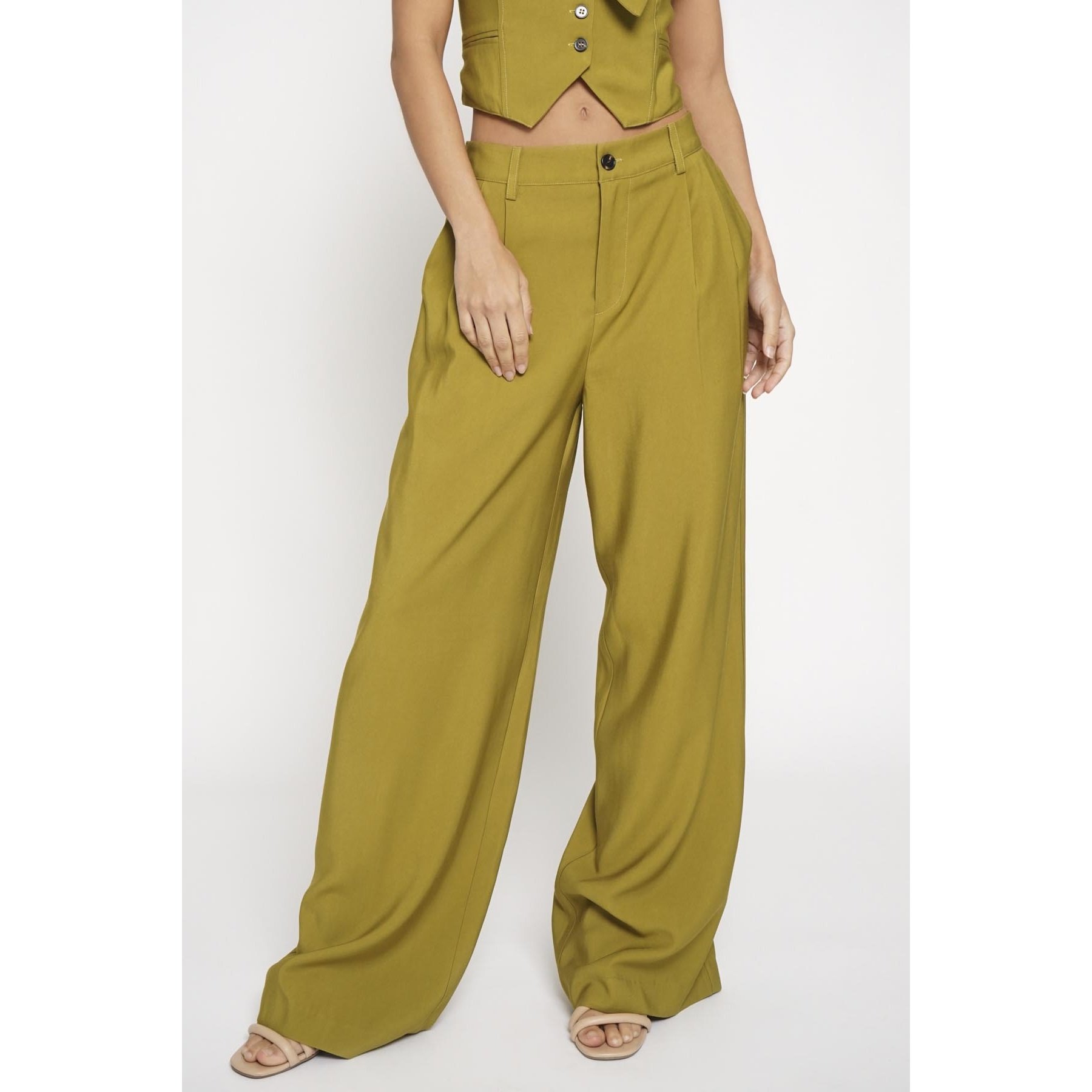 Double Pleated Trouser Chartreuse