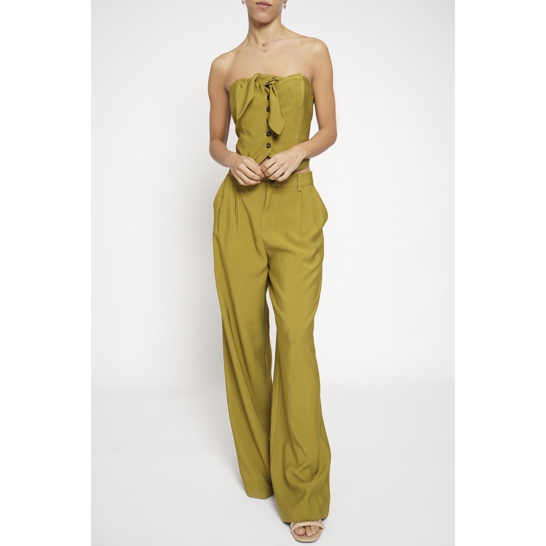 Double Pleated Trouser Chartreuse