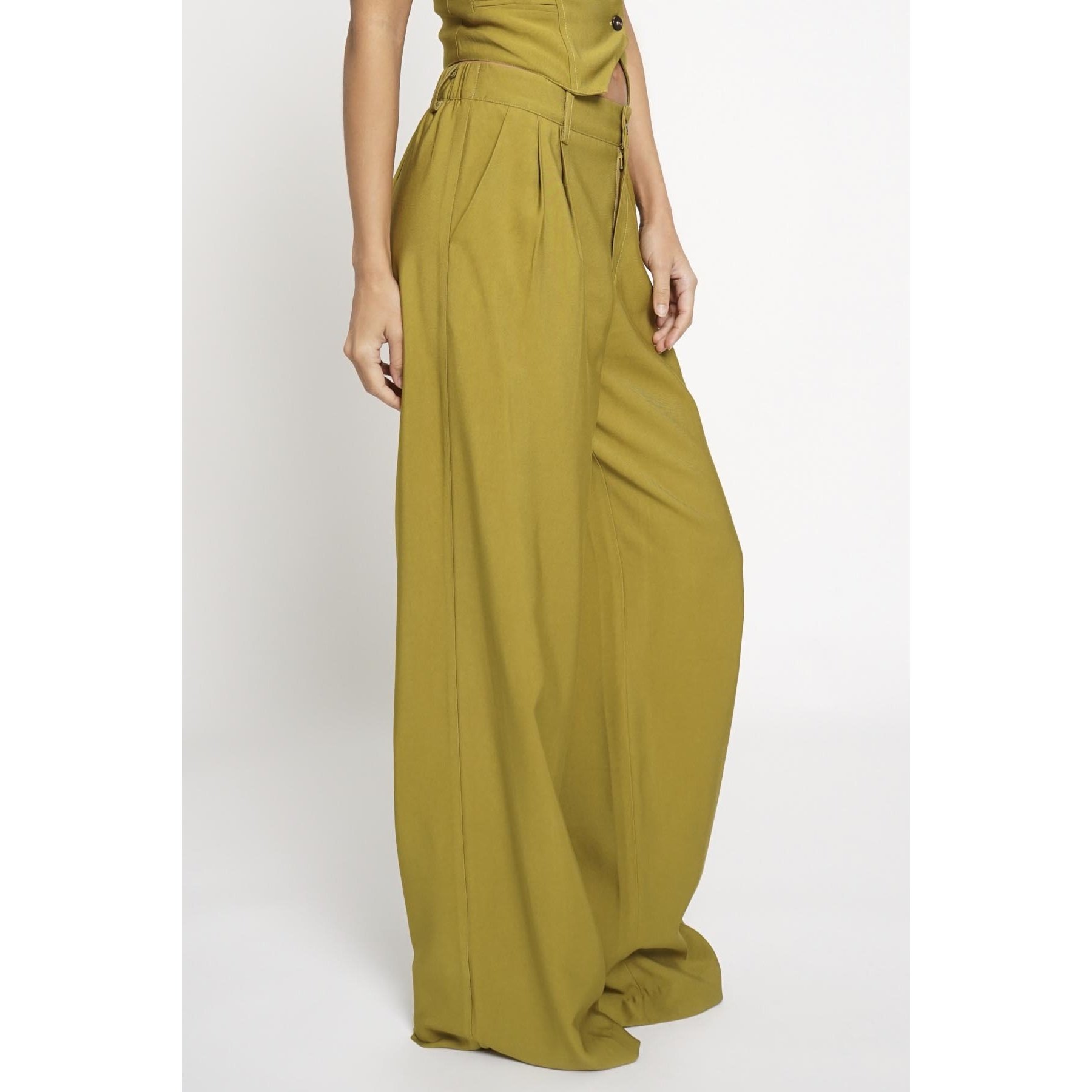 Double Pleated Trouser Chartreuse