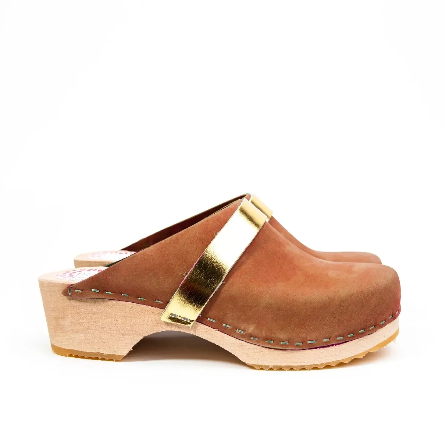 Malmo Clog Camel & Gold