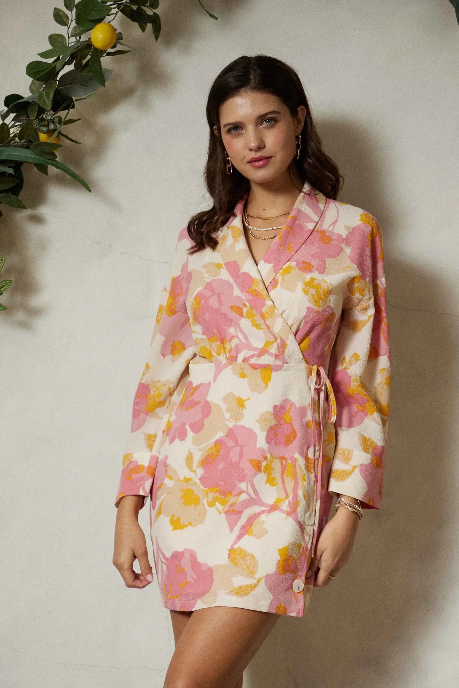 The Twiggy Wrap Dress Pink Floral