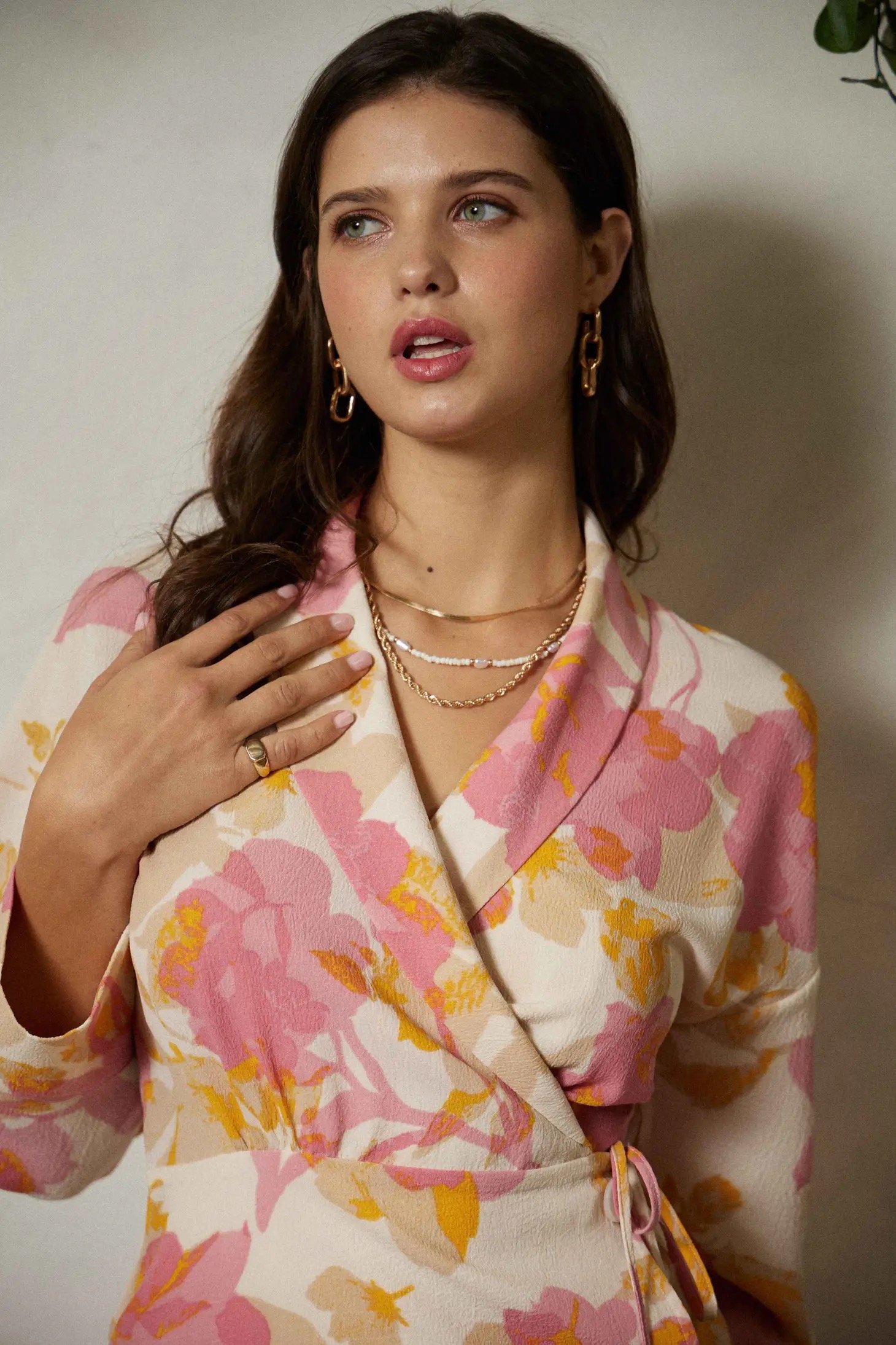 The Twiggy Wrap Dress Pink Floral