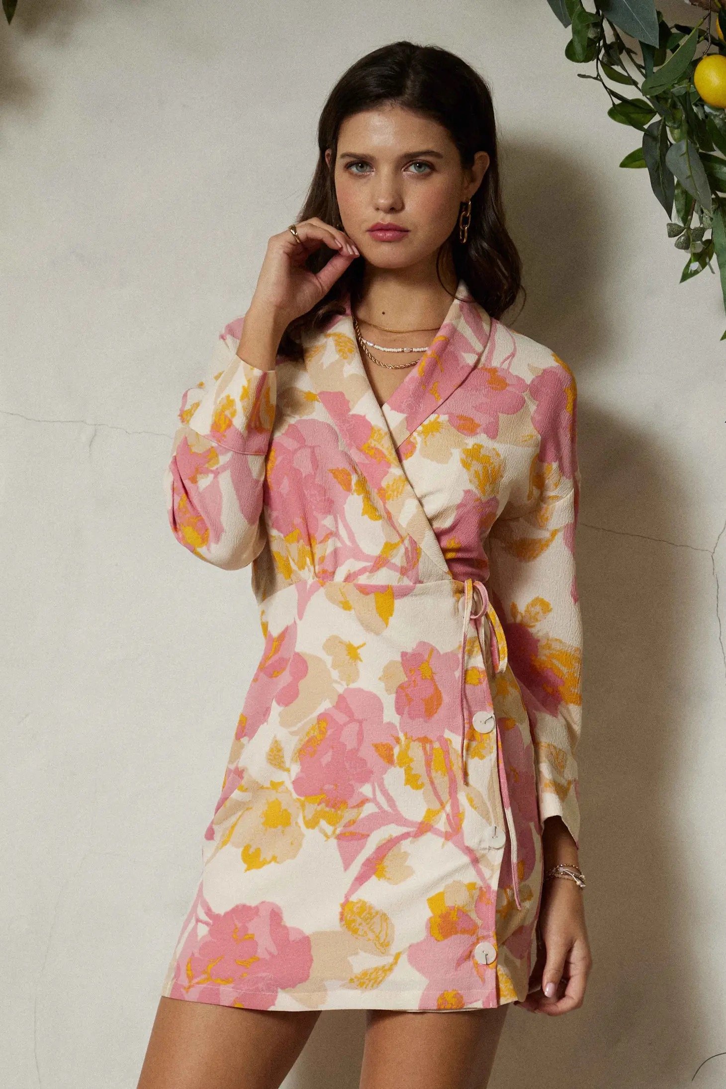 The Twiggy Wrap Dress Pink Floral