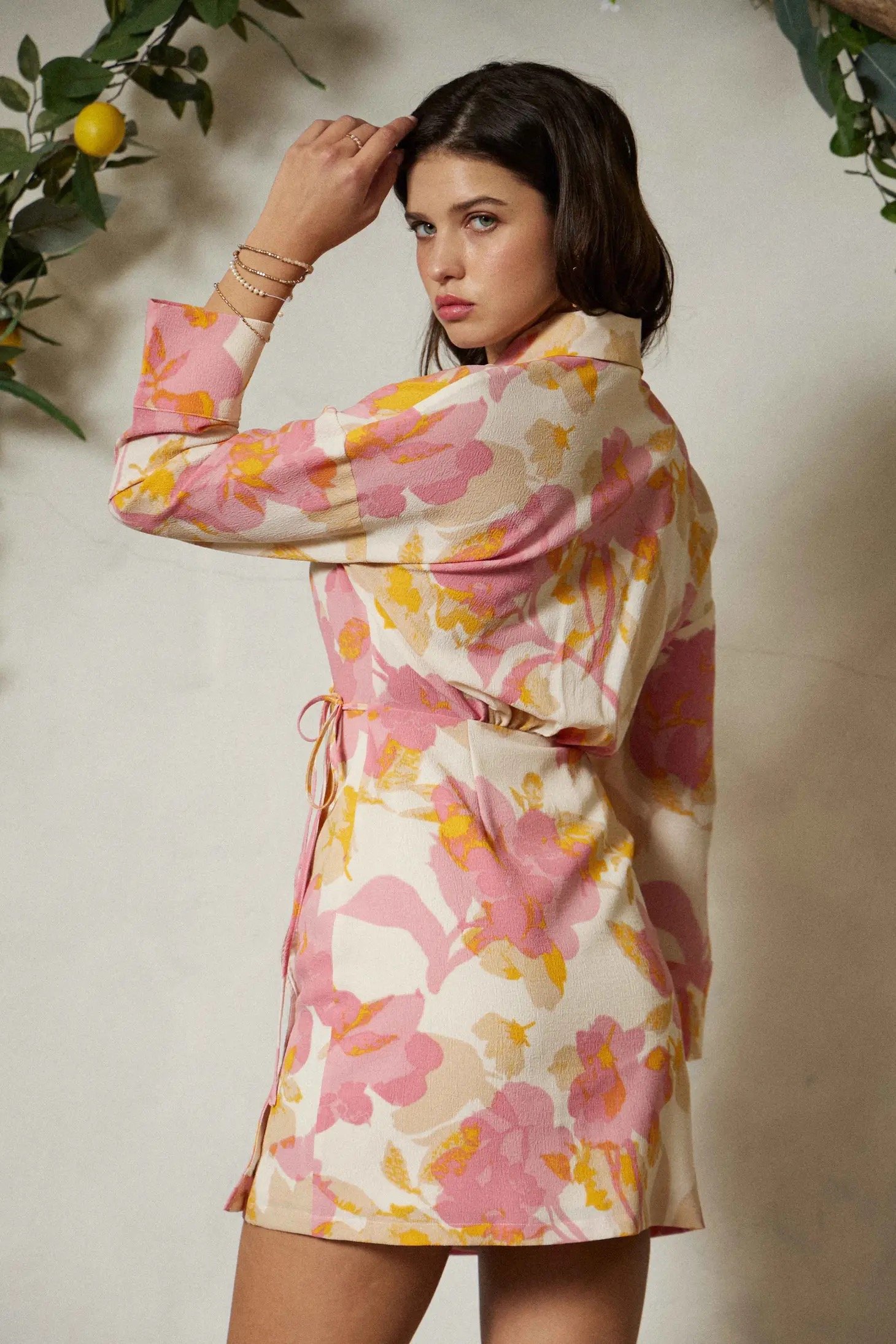 The Twiggy Wrap Dress Pink Floral