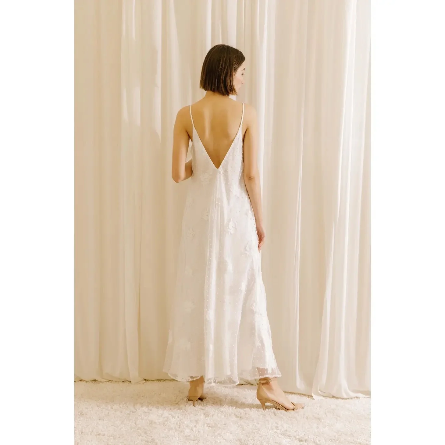 Swiss Dot Floral Tulle Maxi Dress  Byron & Barclay