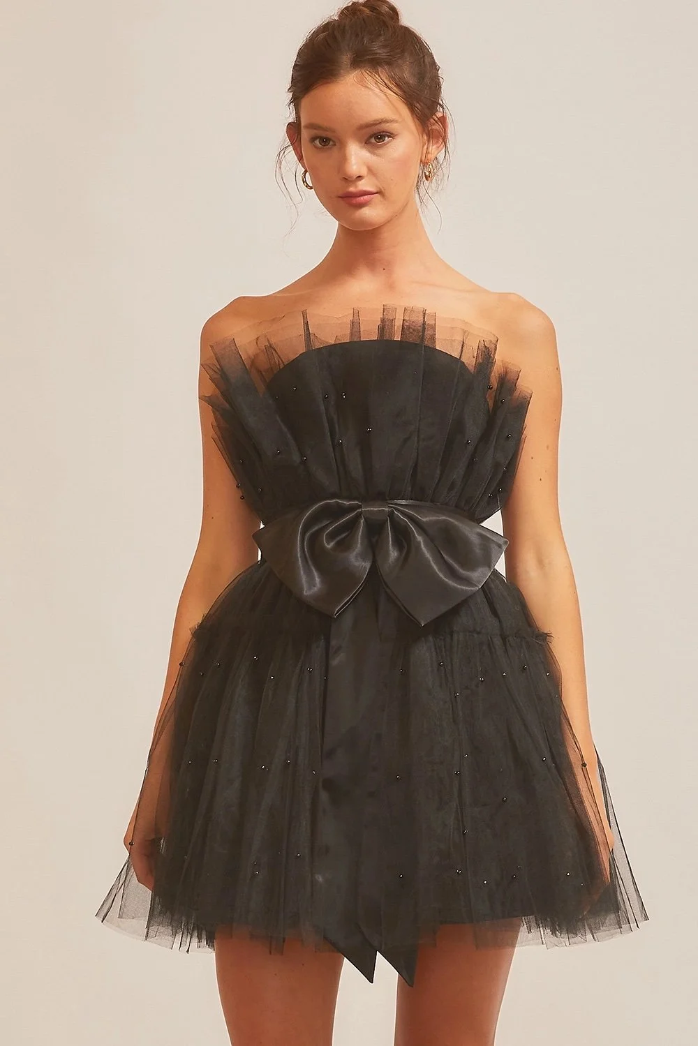 Tulle Mini Dress Black  Byron & Barclay