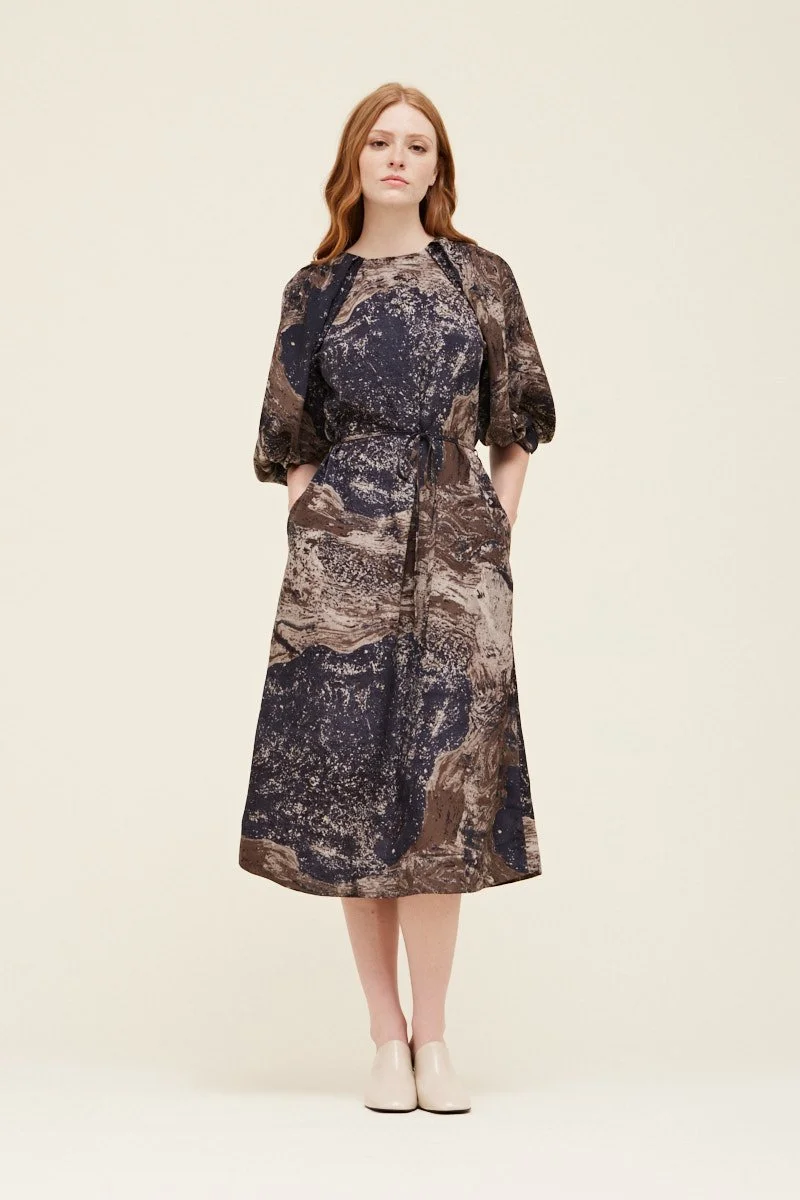 Blossom Sleeve Dress Midnight