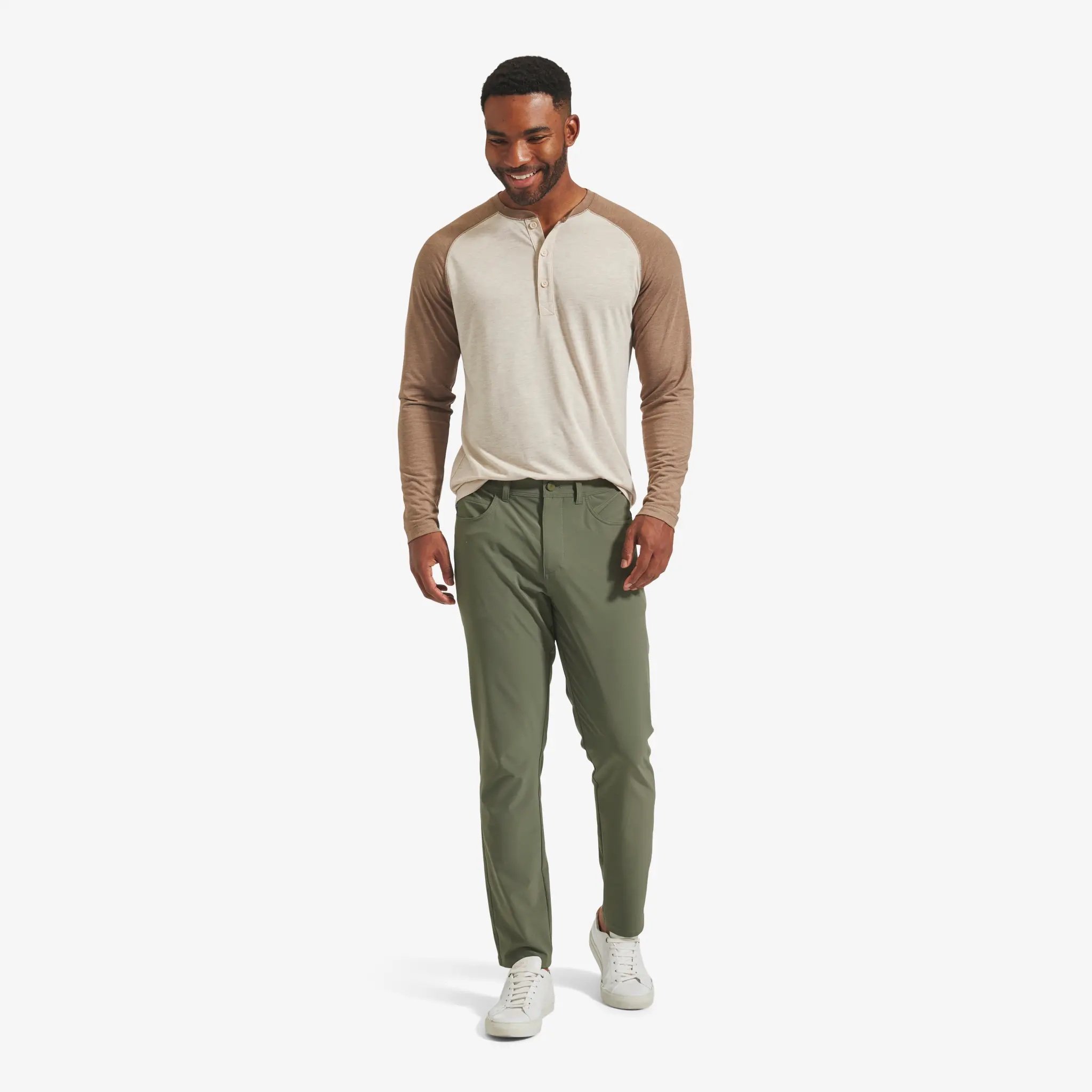 M+M Easyknit Henley Stone Heather