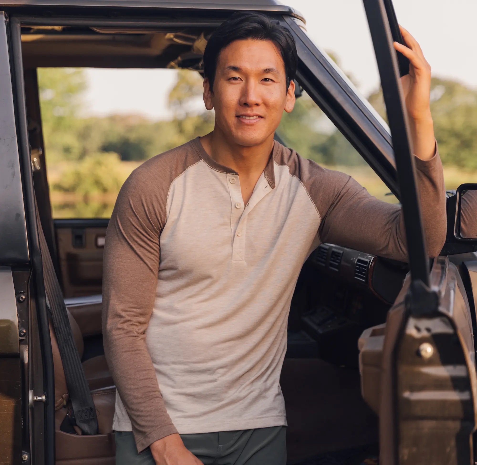 M+M Easyknit Henley Stone Heather
