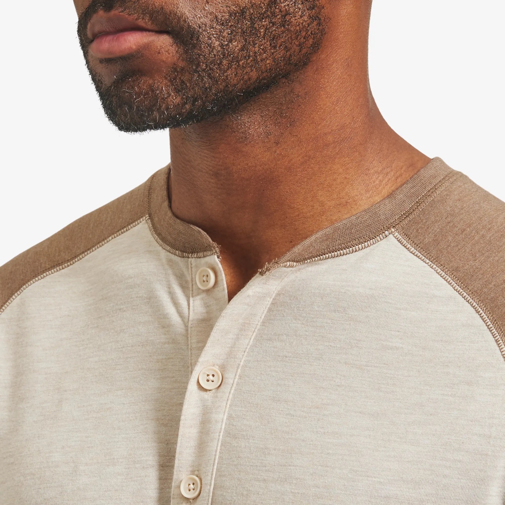 M+M Easyknit Henley Stone Heather