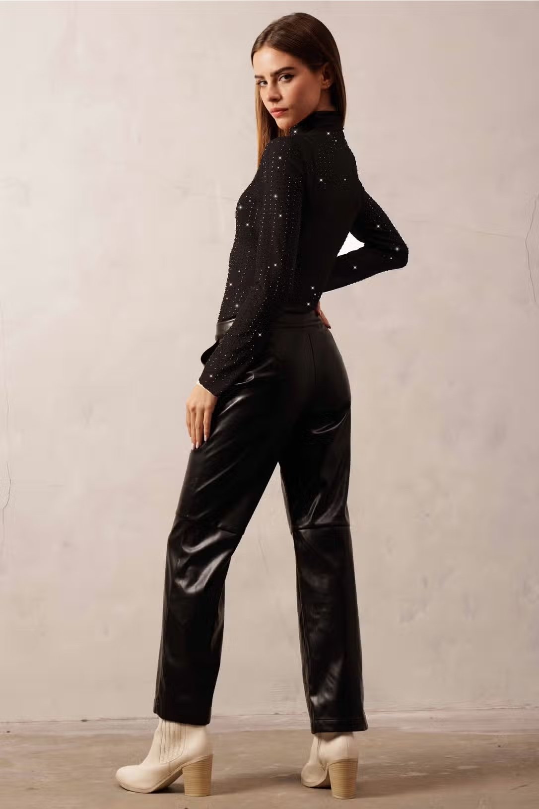 Black Diamond Mock Neck Top