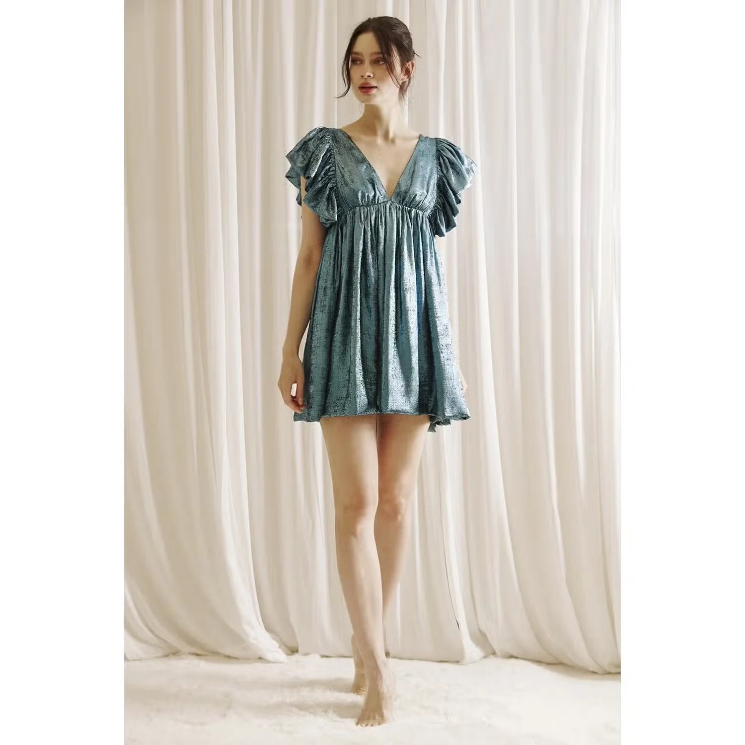 metallic babydoll dress Metallic Jewell Babydoll Dress — Byron & Barclay