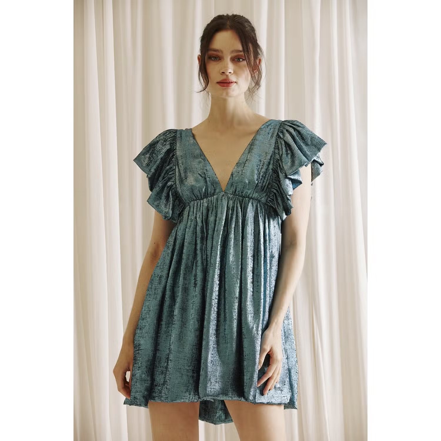 Metallic Jewell Babydoll Dress