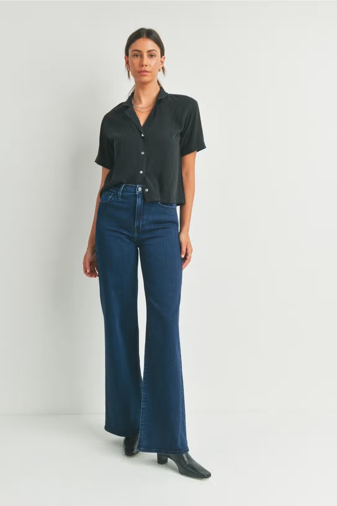 Palazzo Jeans Dark Wash