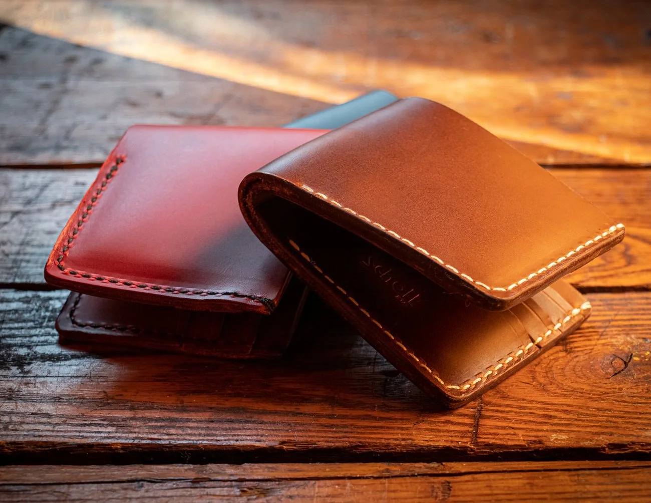 Schott Steerhide Bifold Wallet Black