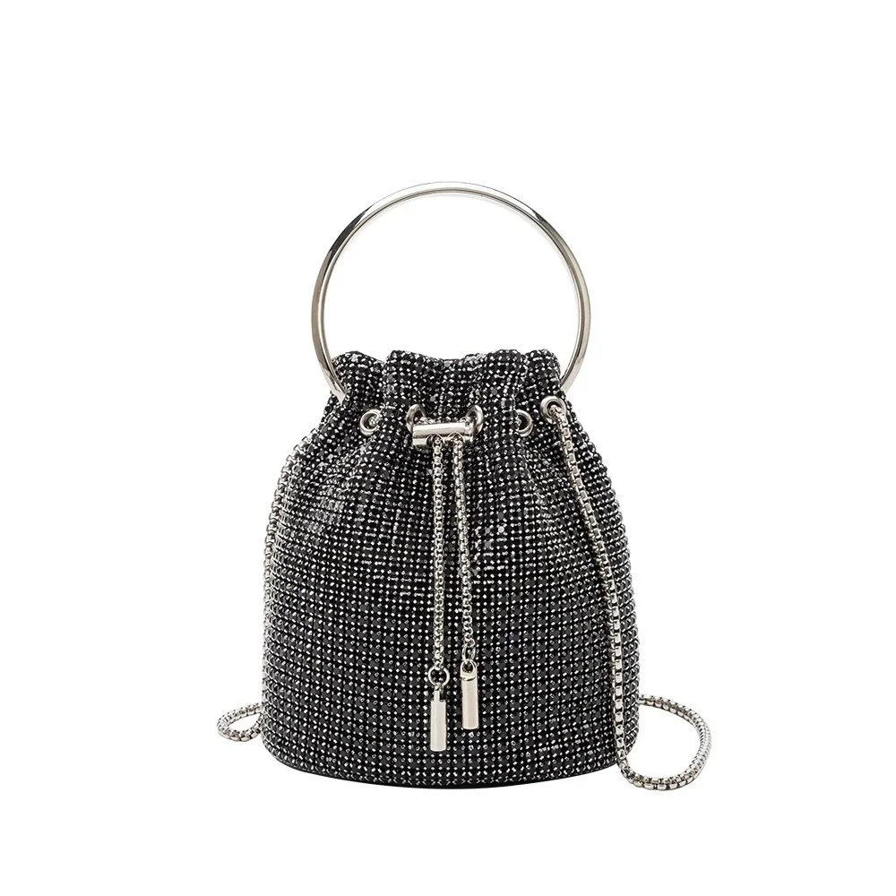 Kasee Crystal Top Handle Crossbody Bag Black