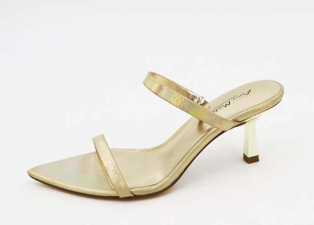 Bermuda Pointy Toe Double Strap Heel Gold