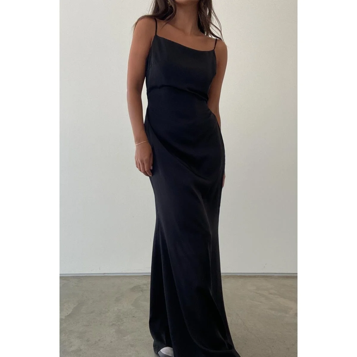 Satin Slip Dress with Cardigan Black  Byron & Barclay