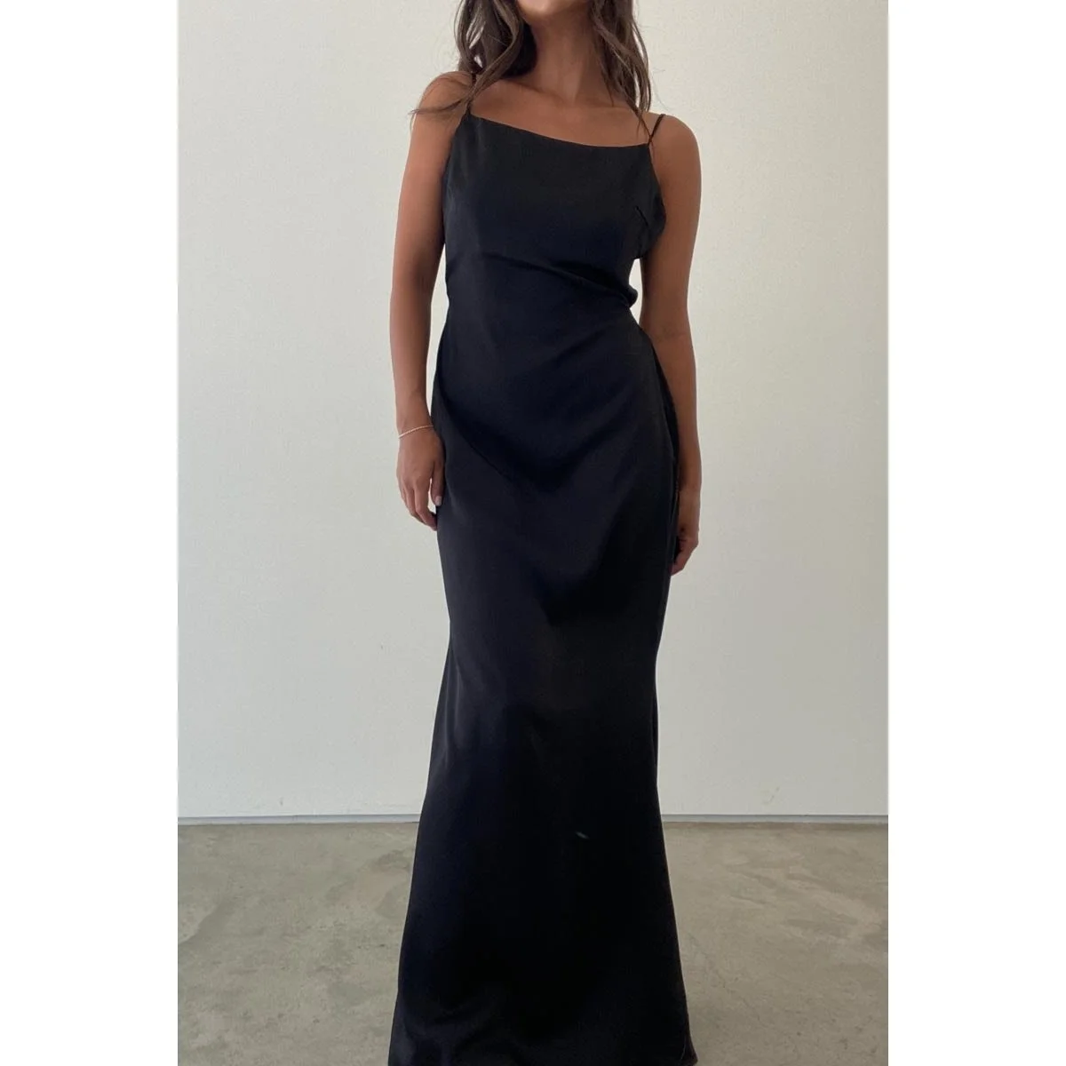 white christmas dresses Black Satin Slip Dress