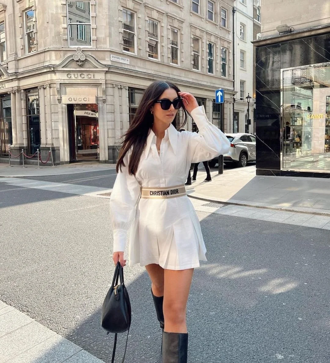 Lacy Heavy Cotton Shirt Dress White — Byron Barclay