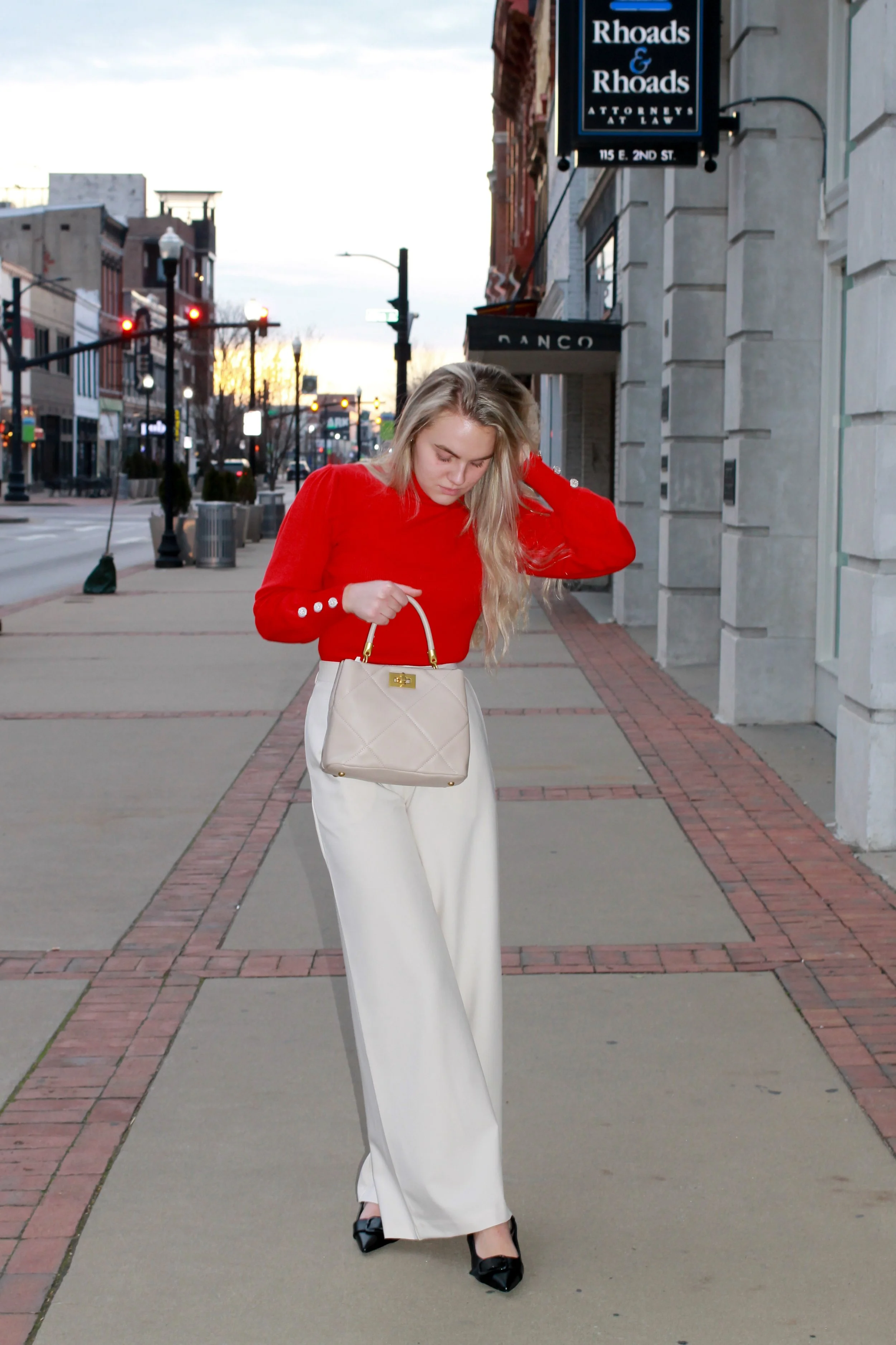Cherry Mock Neck Knit Top