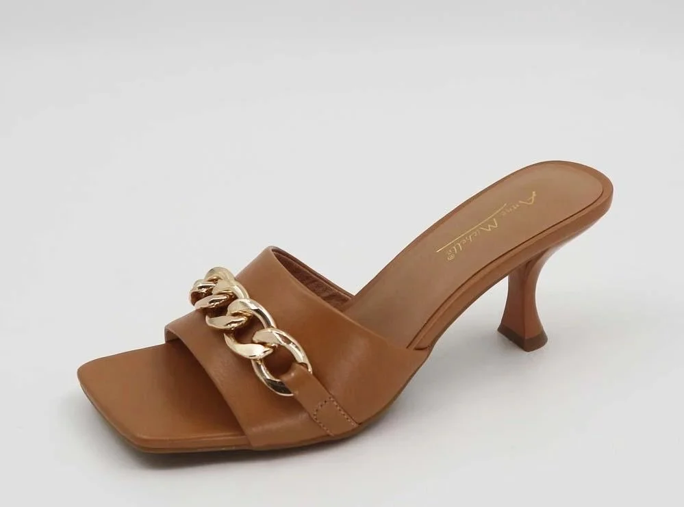 Align Chain Kitten Heel Sandal Camel