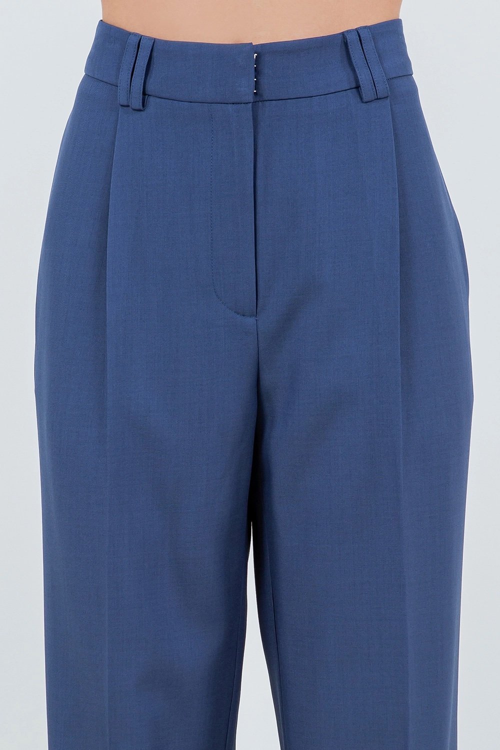 Pleated Straight Leg Trousers French Blue