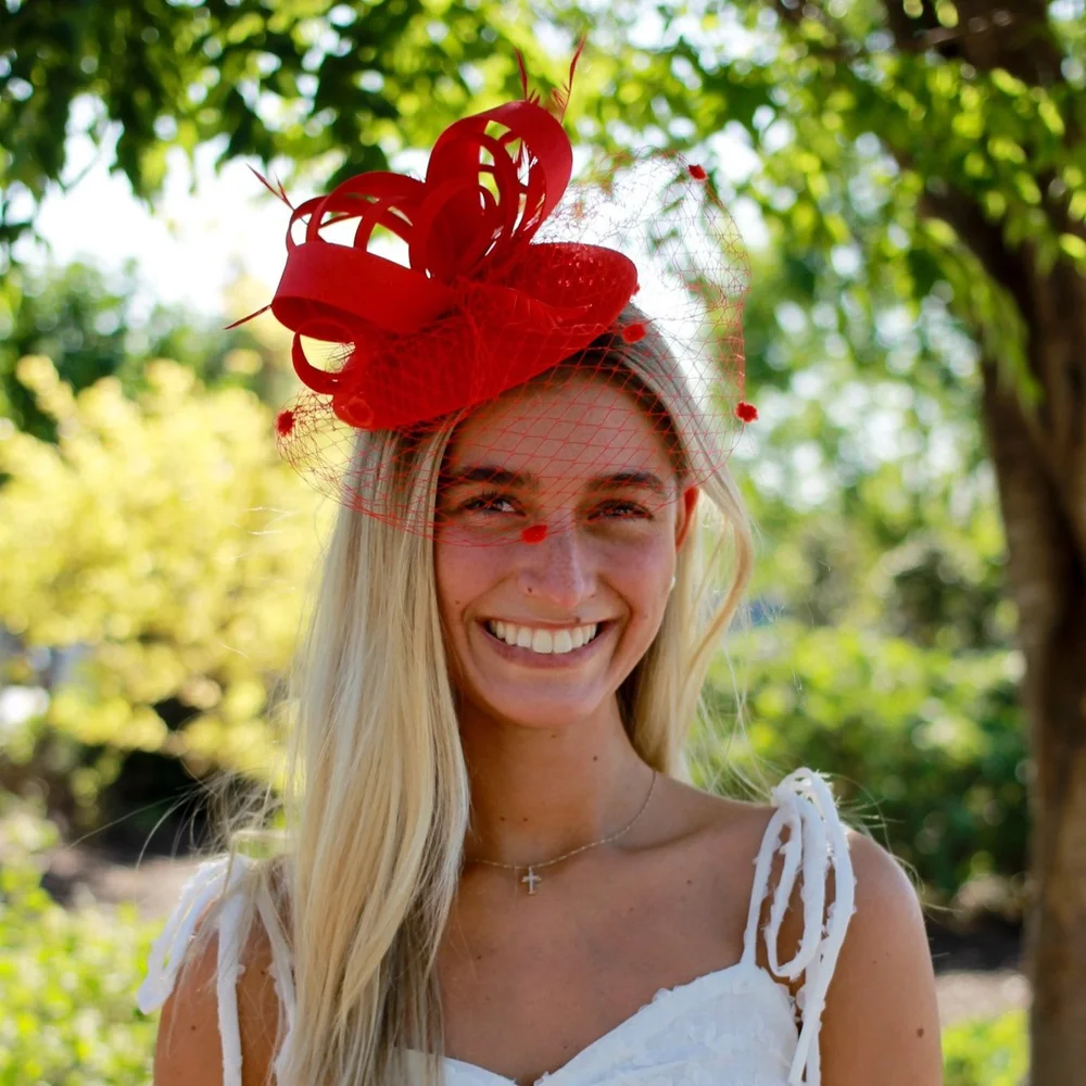 Royland Floral Pillbox Hat for Women Classic Pillbox Hat with Floral Design for Women Wedding  main image 3