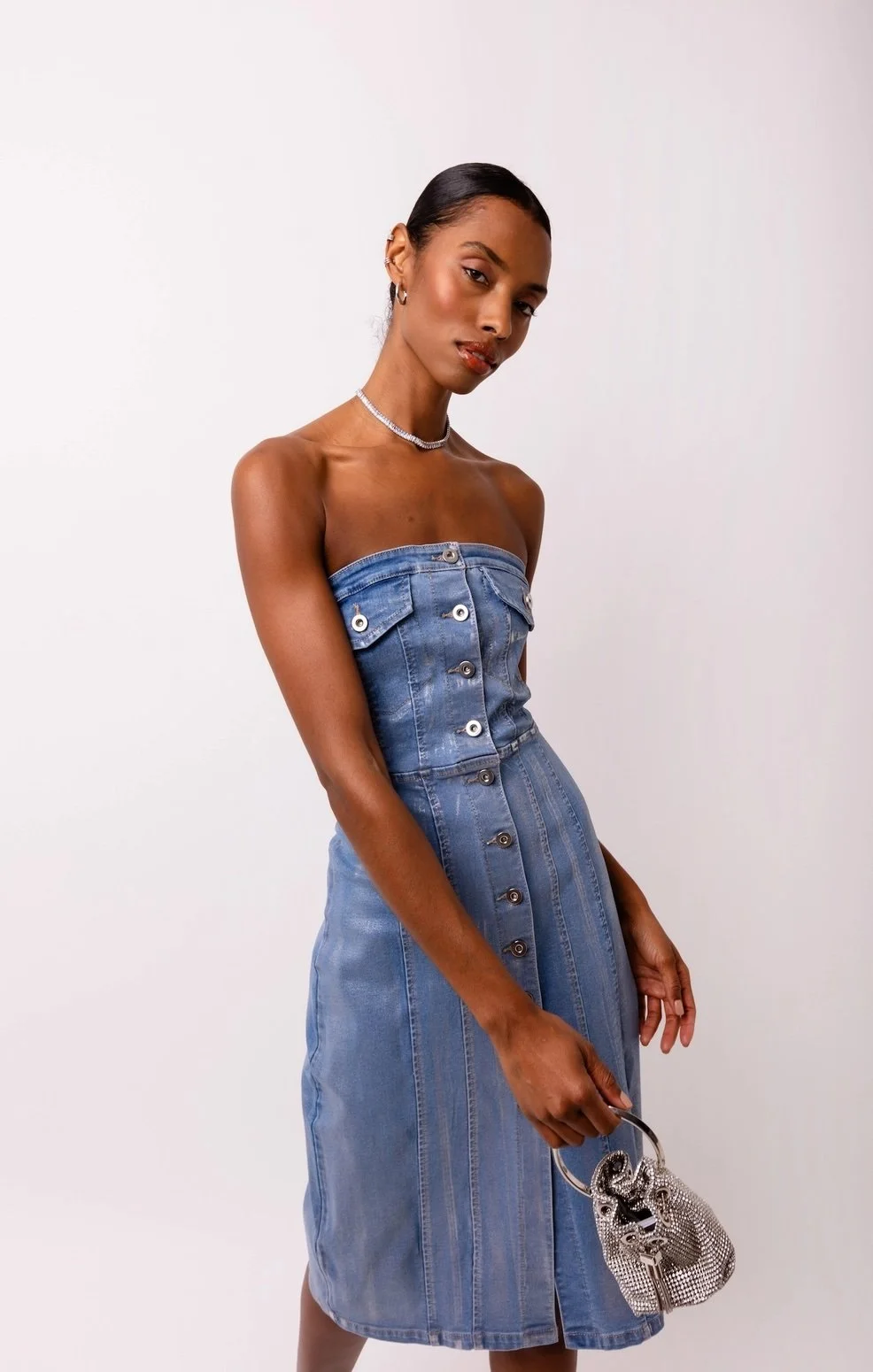midi tank dresses for women Ribbed Tank Midi Dress - Light Grey