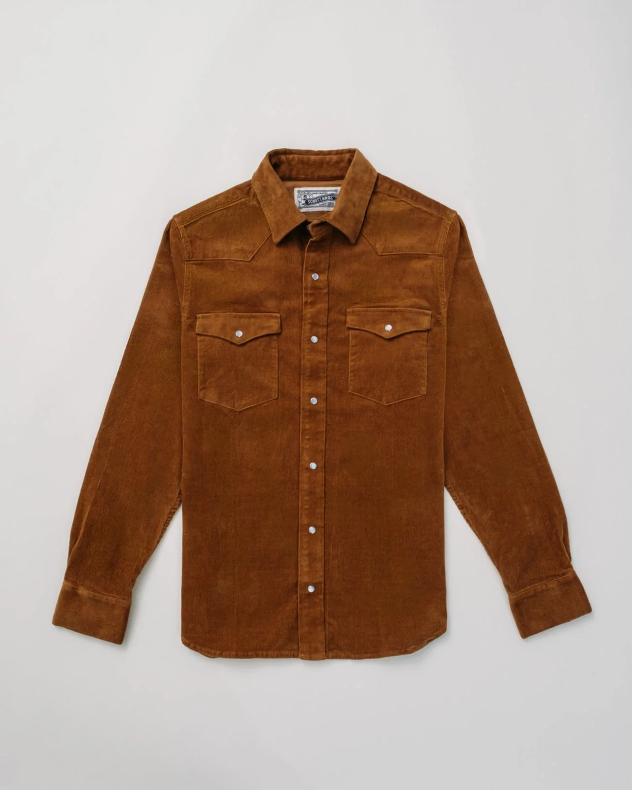 Schott NYC Corduroy Western Shirt Tobacco