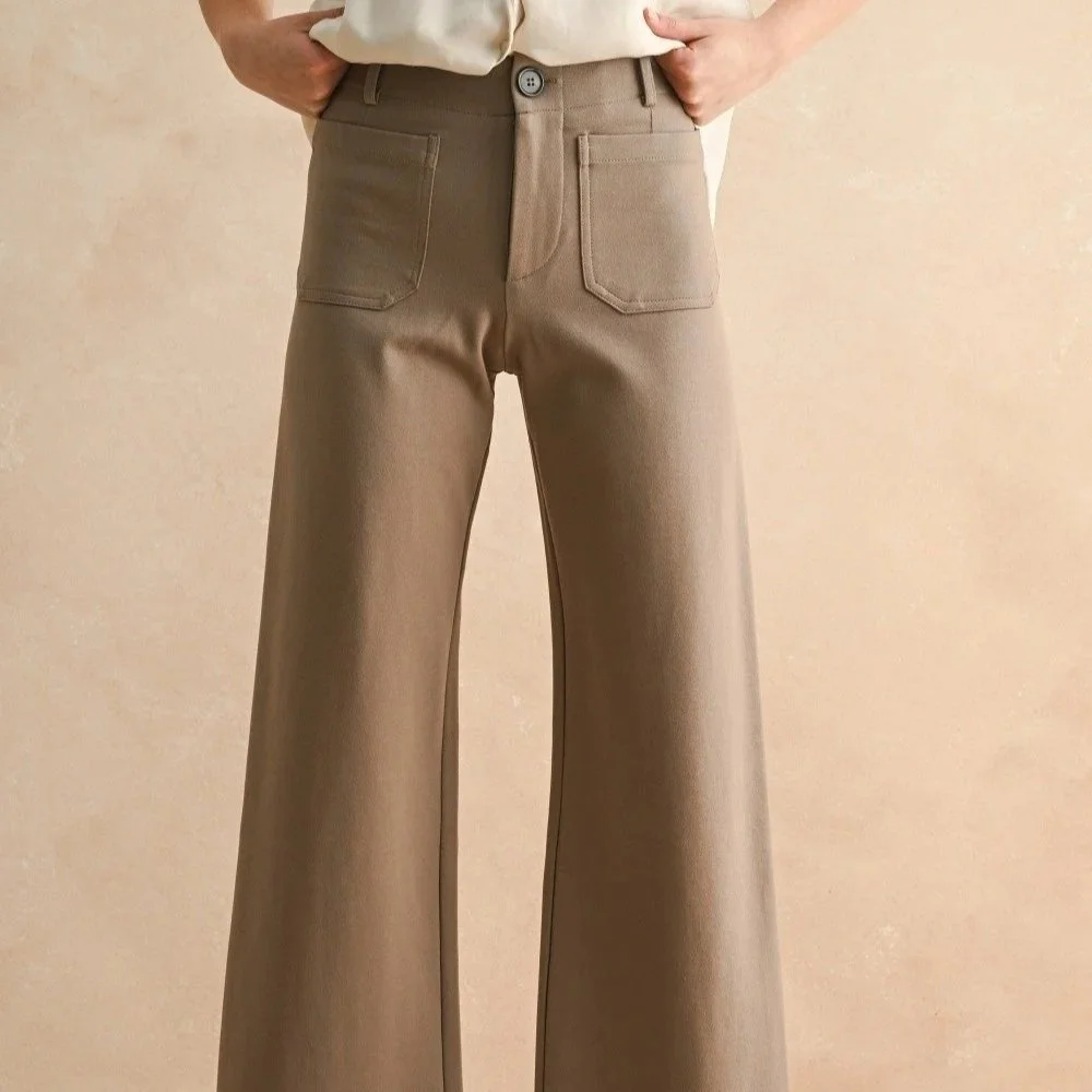 Front Pocket Ponte Pants Mocha