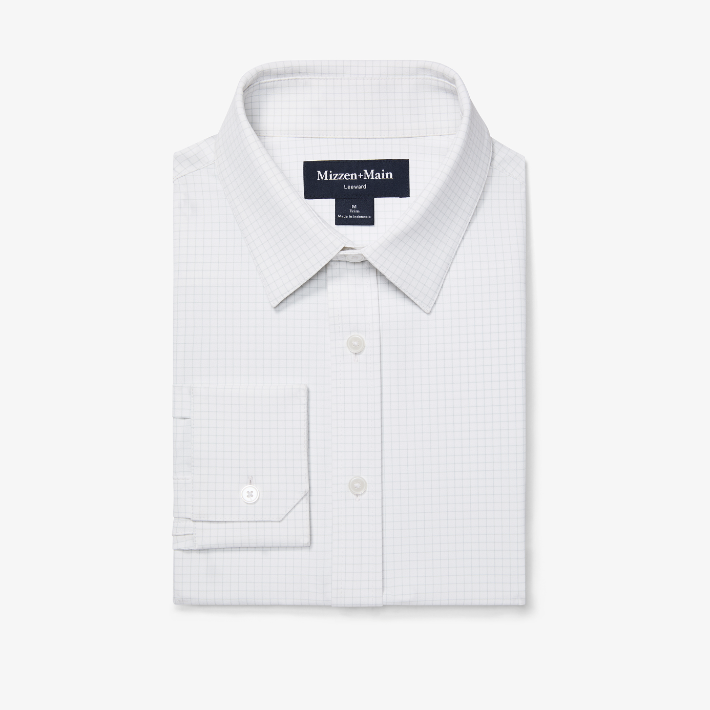 Mizzen + Main Leeward Formal Dress Shirt Aluminum Bennett Check