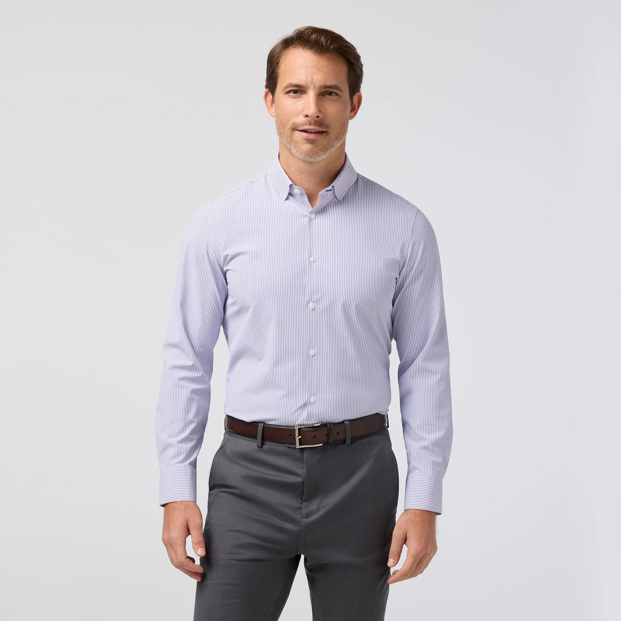 Mizzen and Main - Leeward Dress Shirt - Purple Dusk Banker Stripe - 2.jpg