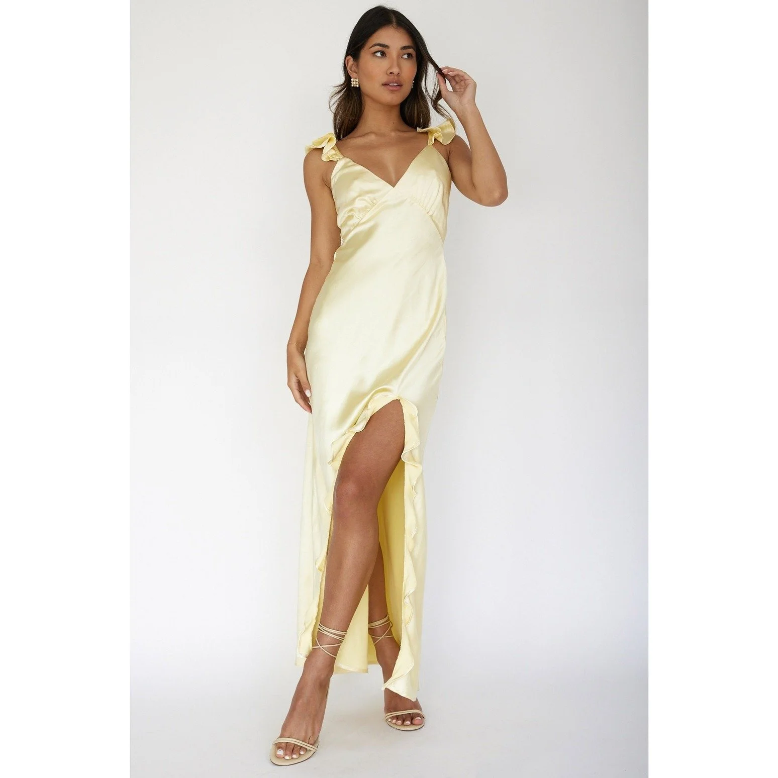 chinese dress ladies Carmel One-Shoulder Sash Maxi Dress Sage main image 0