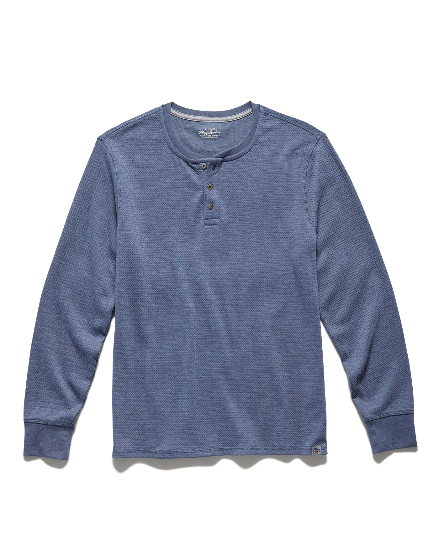 Flag & Anthem Soft Waffle Henley Blue Heather