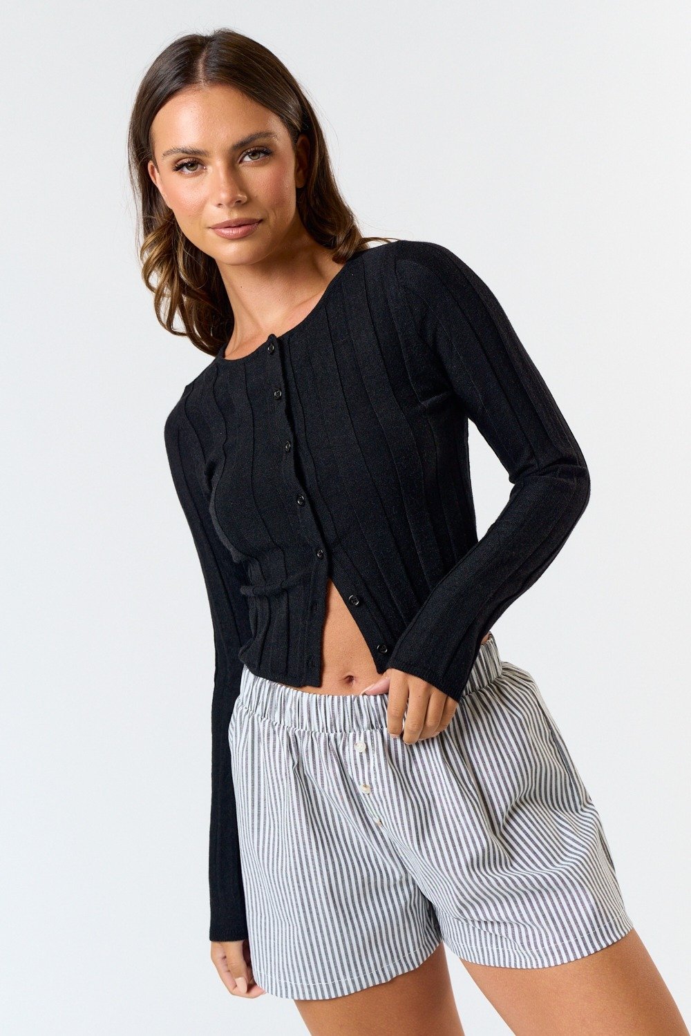 Striped Boxer Short Black & White