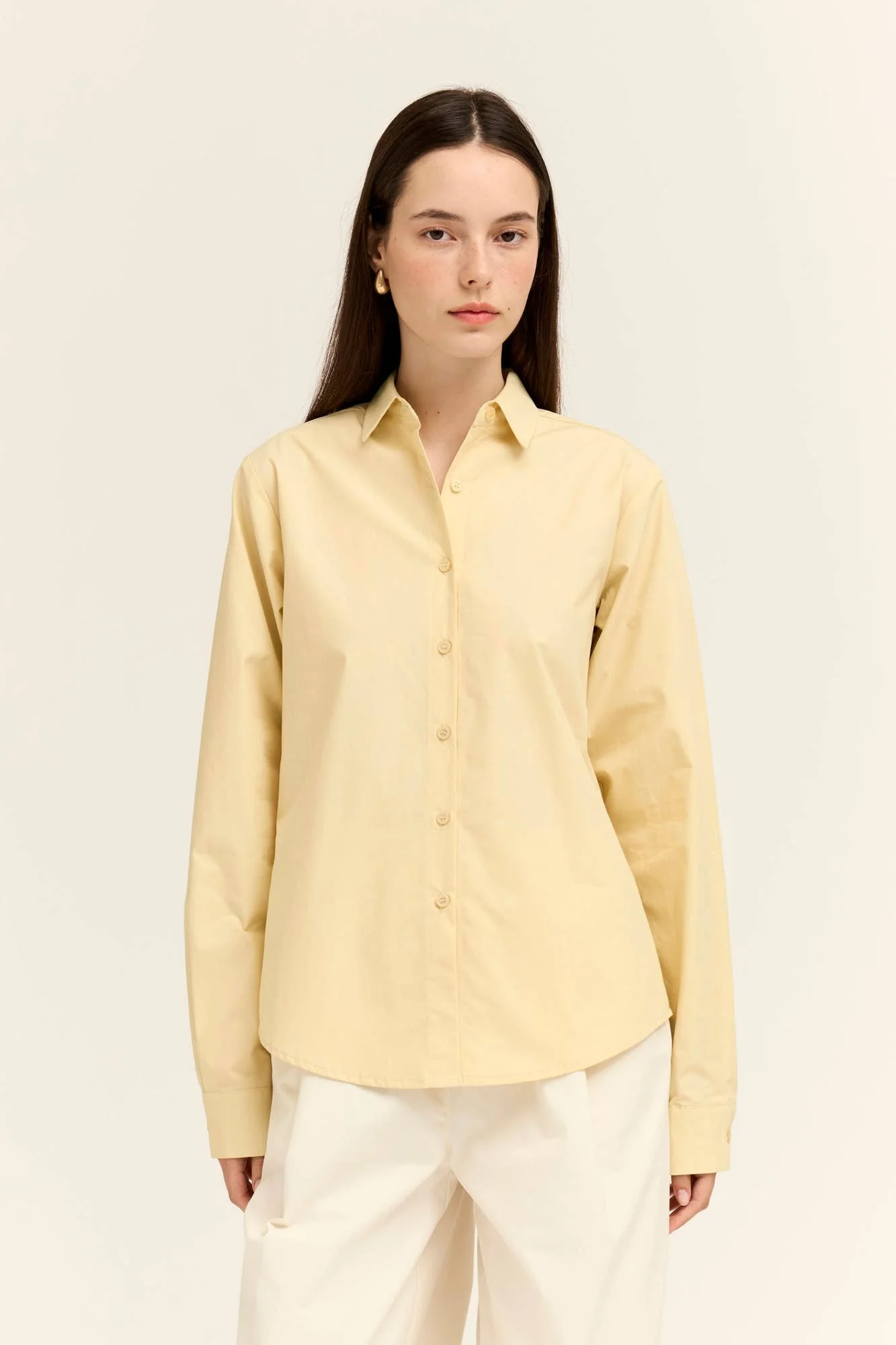 Classic Poplin Button Down Butter Yellow