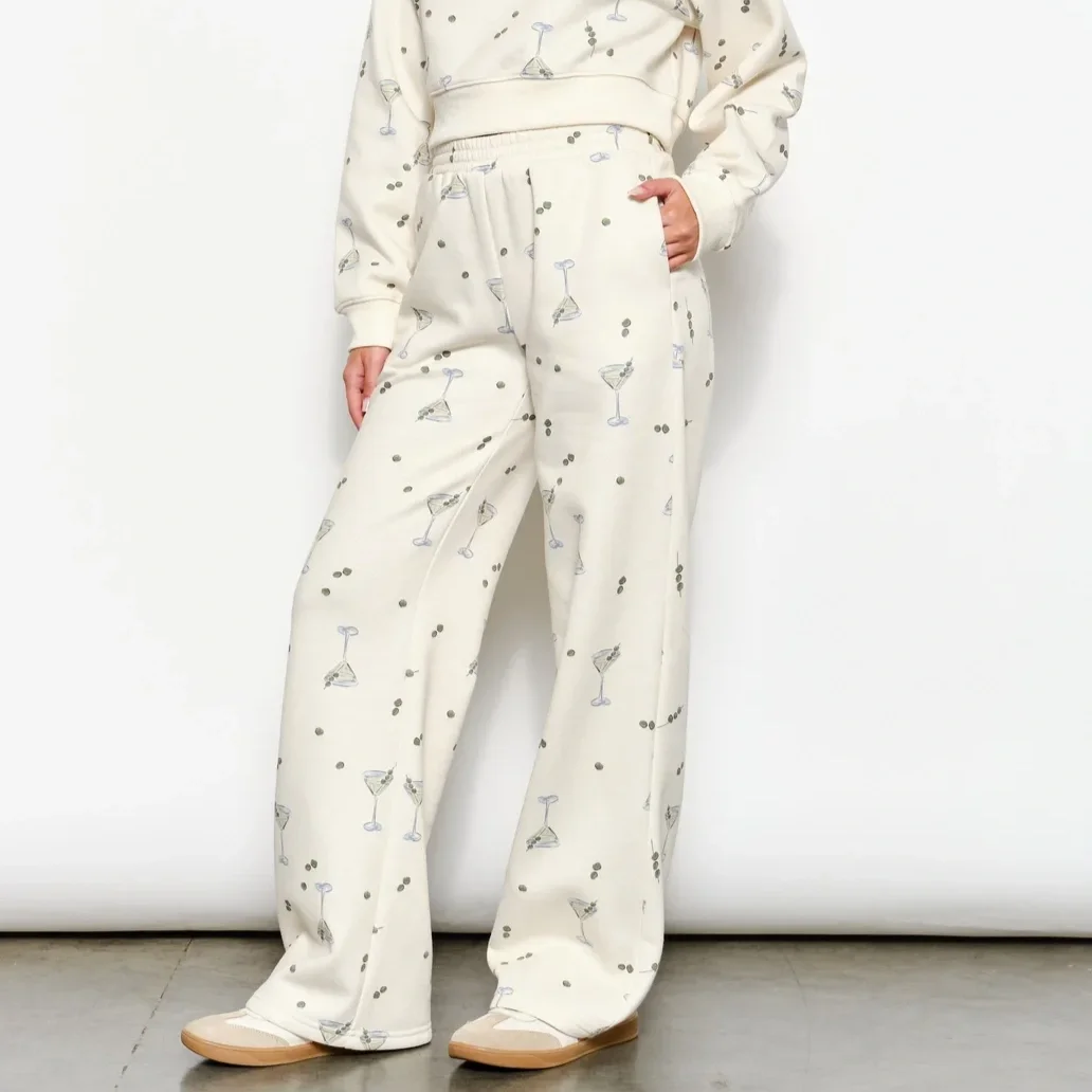 Billie Martini Sweatpants Cream & Olive