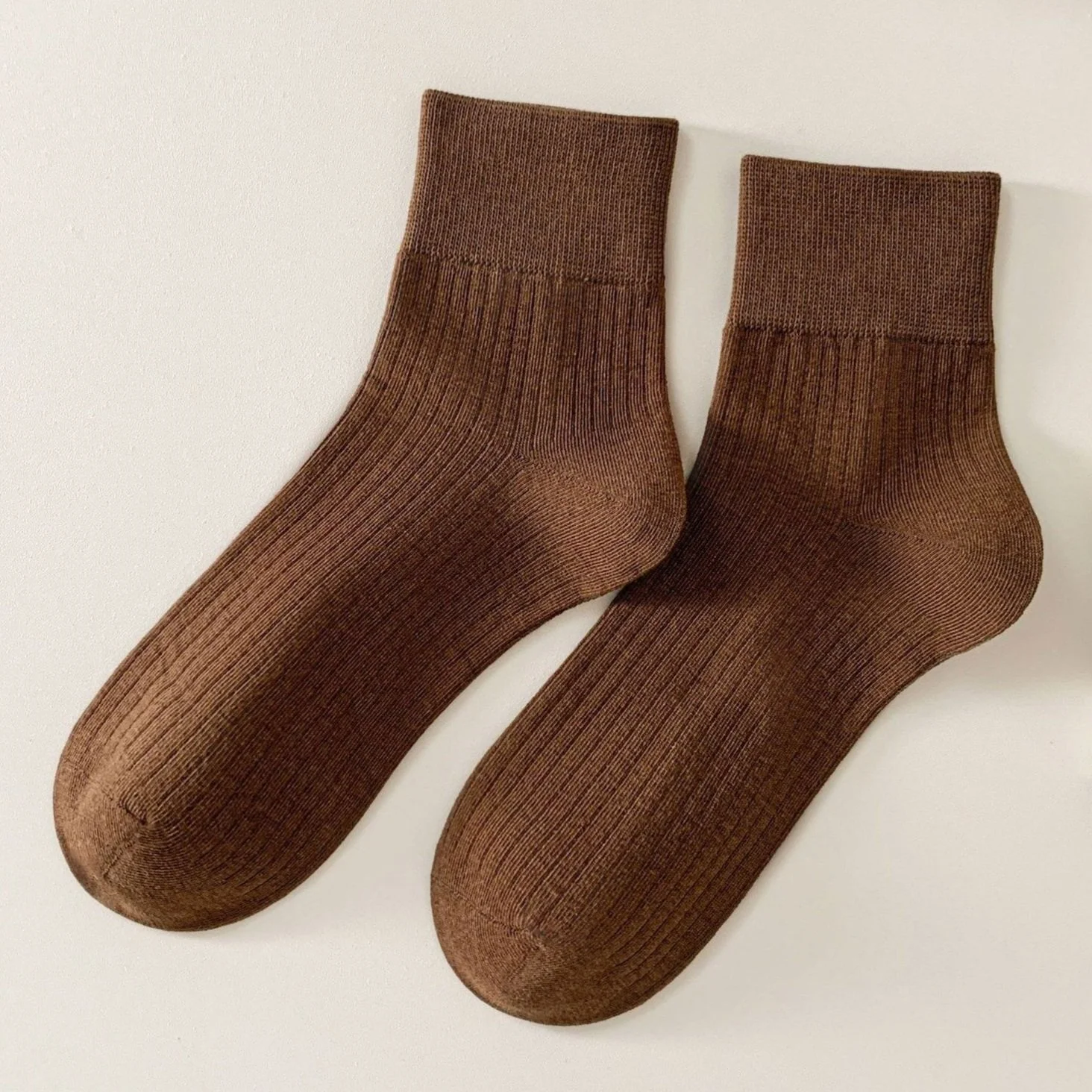Ribbed Ankle Socks Coffee