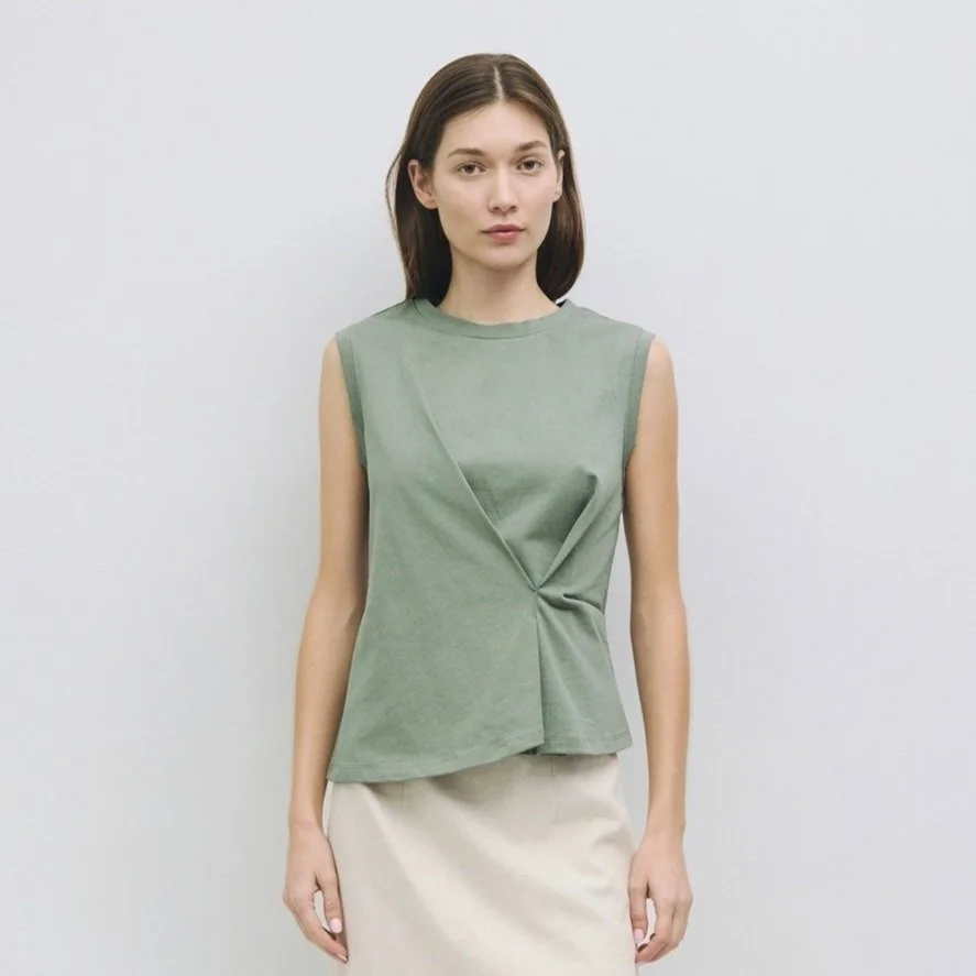 The Sienna Draped Tank Olive