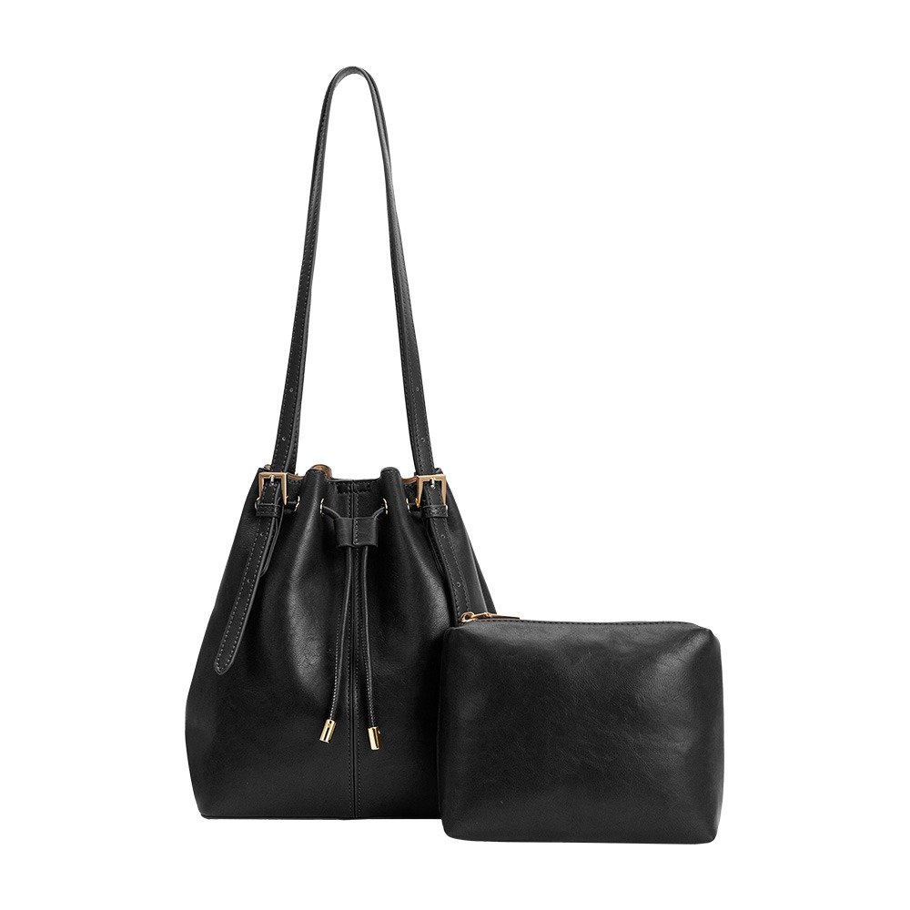 Sally Vegan Bucket Bag Black