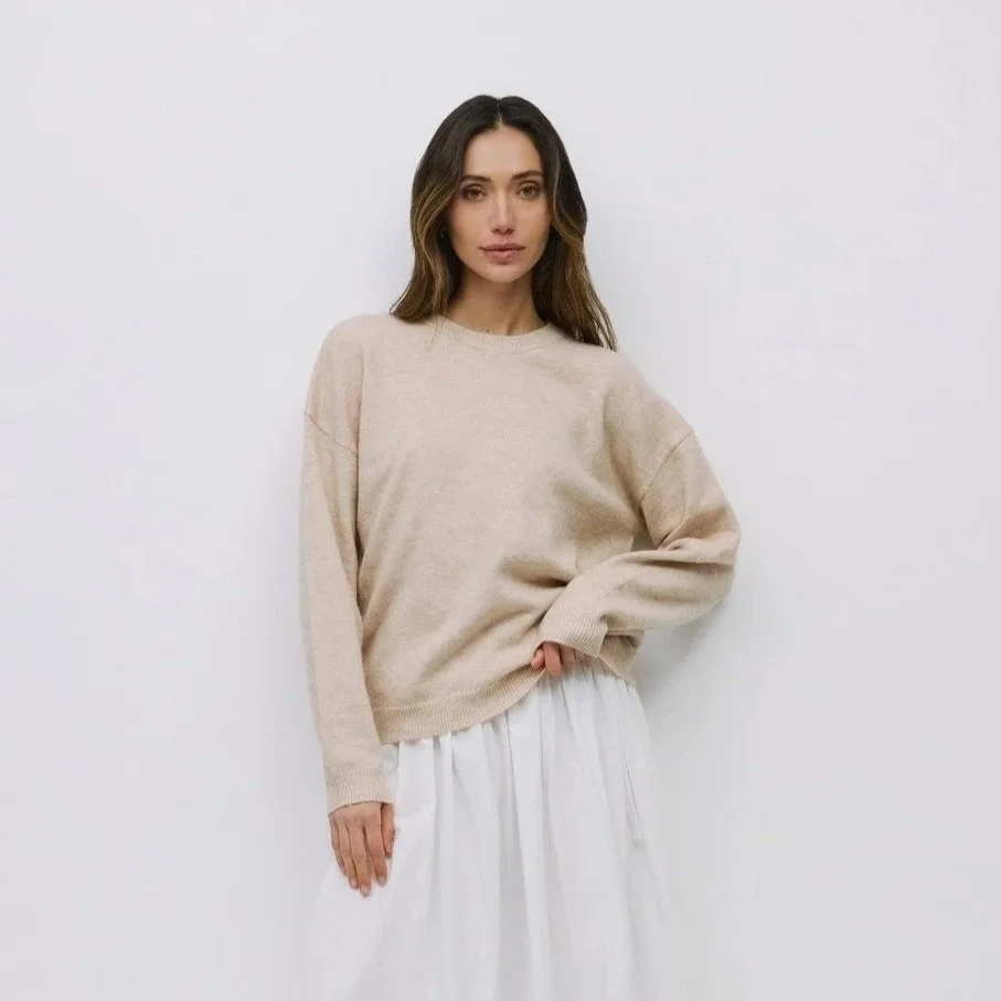 The Sutton Knit Sweater Beige